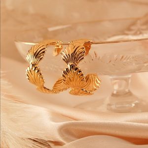 SOLD Vintage Chunky Gold Half Hoop Earrings